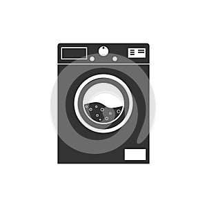 Washing machine icon. Vector illustration, flat design