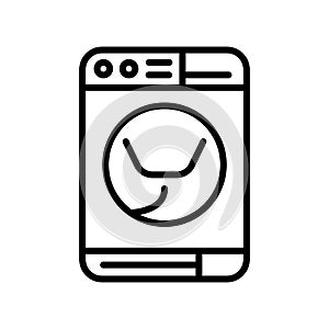 Washing machine icon vector isolated on white background, Washing machine sign , line and outline elements in linear style