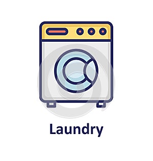 Washing Machine Isolated Vector Icon which can easily modify or edit