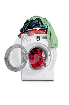 The washing machine isolated on white background