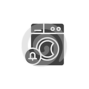 Washing machine notification vector icon