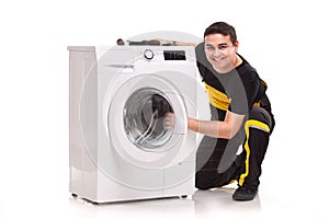 Washing machine repairman photo