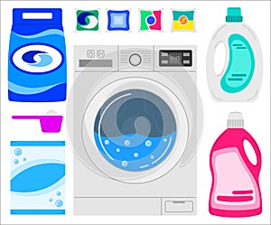 Washing machine and various laundry detergents