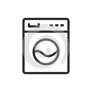 Washing machine vector icon isolated on white