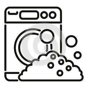 Washing machine wash soap bubbles icon outline vector. Water accident