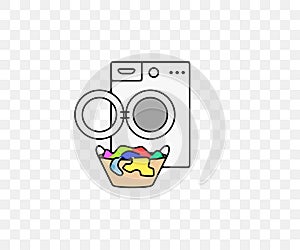 Washing machine, washer, laundry and bathroom, colored graphic design