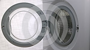 Washing Machine White Curtain Housewife Open Close