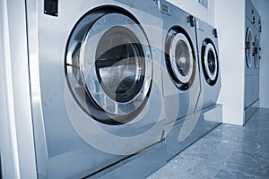 Washing machines in Commercial Laundromat