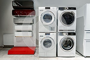 Washing machines and drying machines home appliance retail store showroom