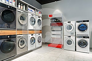 Washing machines and drying machines home appliance retail store showroom