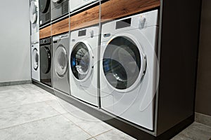 Washing machines and drying machines home appliance retail store showroom