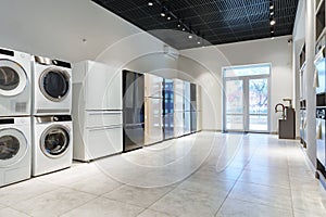 Washing machines and drying machines home appliance retail store showroom