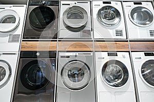 Washing machines and drying machines home appliance retail store showroom