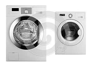 Washing machines isolated on white