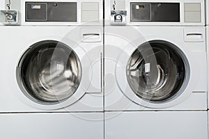 Washing machines at laundromat