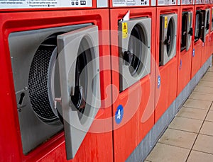 Washing machines in the laundromat