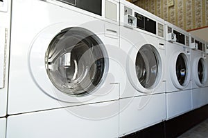 Washing machines at laundromat