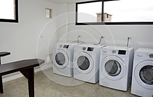 Washing machines in a laundry