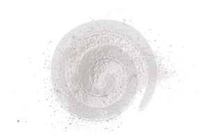 Washing powder isolated on white background. Top view. Flat lay