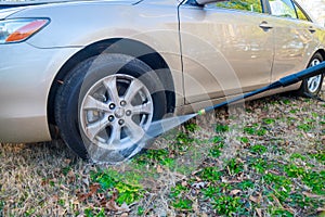 During the washing process, use a sprayer with water.