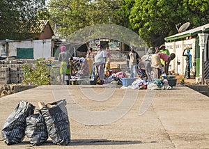 Washing by the river
