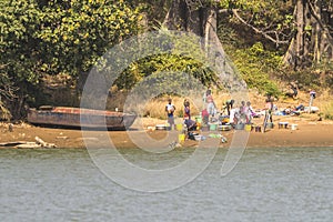 Washing by the river
