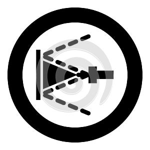 Washing the surface under high pressure use water deck cleaning icon in circle round black color vector illustration image solid