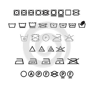 Washing symbols set