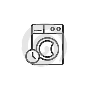 Washing time instructions line icon