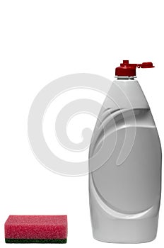Washing-up liquid bottle with sponge