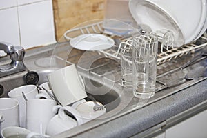 Washing-up in office kitchen sink