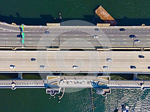 Washington Bridge aerial view, Providence, Rhode Island, USA