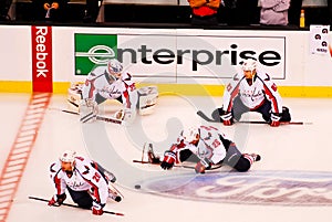 Washington Capitals warm up