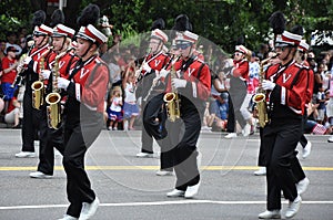 WASHINGTON, D.C. - JULY 4, 2017: pupils of Walders Hich School-participants of the 2017 National Independence Day Parade July 4, 2