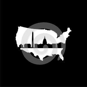 Washington D.C, United States of America icon isolated on dark background