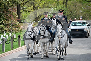 WASHINGTON D.C., USA - MAY, 2 2014 - US Army marine funeral at Arlington cemetery