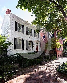 Typical Georgetown homes and street scene