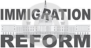 Washington DC Capitol Immigration Reform vector