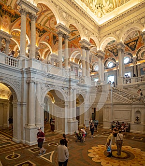 Washington DC, District of Columbia [Library of congress, main reading room and Great Hall interior