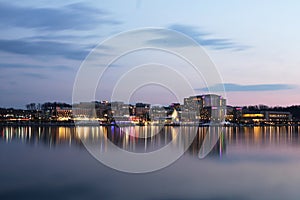 Washington DC National Harbor Waterfront at Night