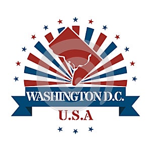 washington dc state map label. Vector illustration decorative design photo