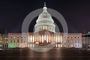 Washington DC, US Capitol Building at night