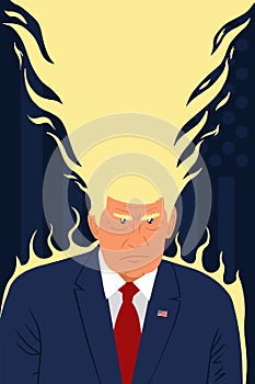 President Donald Trump vector illustration caricature portrait