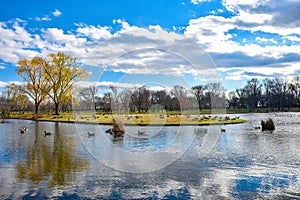Washington DC, USA. Constitution Gardens and lake.
