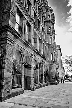 Washington DC, USA. Historic SunTrust building with the clock tower. Black and white version of the shot.