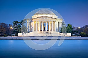 Washington DC, USA on the Tidal Basin with Jefferson Memorial