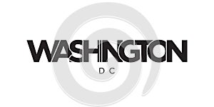 Washington, DC, USA typography slogan design. America logo with graphic city lettering for print and web