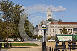 View of National Mall near Smithsonian Museum complex.