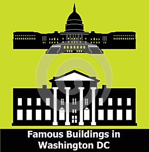 Washington DC., White House, Capitol, National building museum, National archives building