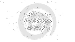 Washington Dotted Map Networking Dot Motion Graphic 4K. The appearance and disappearance of the map of abstract Washington